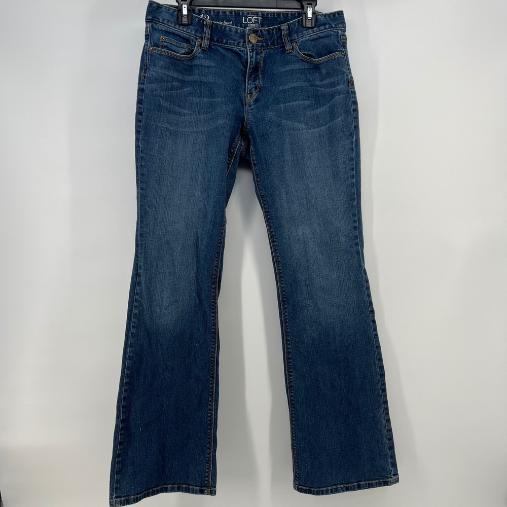 Ann Taylor Loft Curvy Bootcut Jeans Womens 12 Medium Wash Denim Blue Stretch